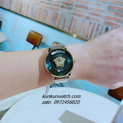 Đồng Hồ Nữ Versace Medusa Icon Demi Gold Mặt Xanh 38mm