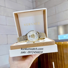 Đồng Hồ Nữ Versace Medusa Icon Gold Mặt Trắng 38mm