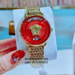 Đồng Hồ Nữ Versace Medusa Icon Gold Mặt Đỏ 38mm 1