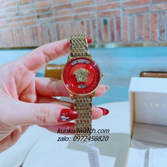 Đồng Hồ Nữ Versace Medusa Icon Gold Mặt Đỏ 38mm