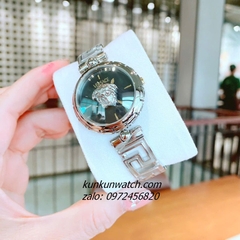 Đồng Hồ Nữ Versace Medusa Jewel Bracelet Quartz Silver Mặt Đen 34mm