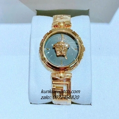 Đồng Hồ Nữ Versace Medusa Jewel Bracelet Quartz Gold Mặt Đen 34mm 1