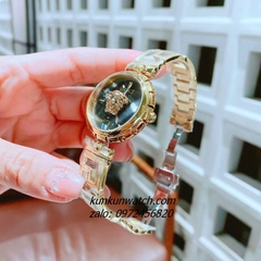 Đồng Hồ Nữ Versace Medusa Jewel Bracelet Quartz Gold Mặt Đen 34mm