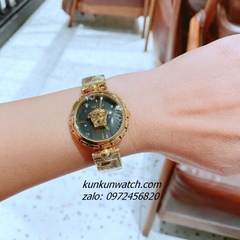 Đồng Hồ Nữ Versace Medusa Jewel Bracelet Quartz Gold Mặt Đen 34mm
