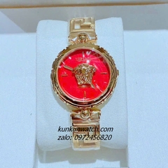 Đồng Hồ Nữ Versace Medusa Jewel Bracelet Quartz Gold Mặt Đỏ 34mm 1