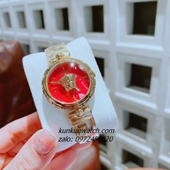 Đồng Hồ Nữ Versace Medusa Jewel Bracelet Quartz Gold Mặt Đỏ 34mm