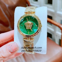 Đồng Hồ Nữ Versace Medusa Jewel Bracelet Quartz Gold Mặt Xanh Lá 34mm 1