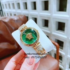 Đồng Hồ Nữ Versace Medusa Jewel Bracelet Quartz Gold Mặt Xanh Lá 34mm