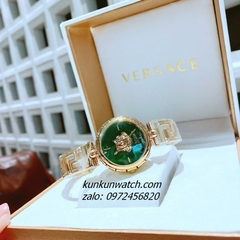 Đồng Hồ Nữ Versace Medusa Jewel Bracelet Quartz Gold Mặt Xanh Lá 34mm