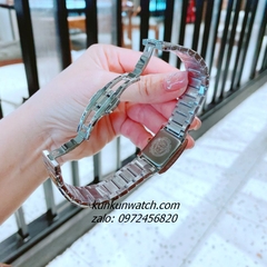 Đồng Hồ Nữ Versace Mosaic Quartz Silver Đen Mặt Vuông 22mm