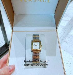 Đồng Hồ Nữ Versace Mosaic Quartz Demi Gold Mặt Vuông 22mm