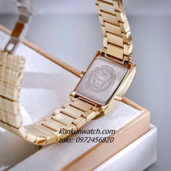 Đồng Hồ Nữ Versace Mosaic Quartz Gold Đen Mặt Vuông 22mm