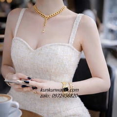 Đồng Hồ Nữ Versace Mosaic Quartz Gold Đen Mặt Vuông 22mm
