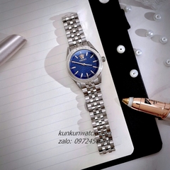 Đồng Hồ Nữ Versace V-Code Vỏ Silver Mặt Xanh Navy 36mm