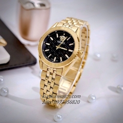 Đồng Hồ Nữ Versace V-Code Vỏ Gold Mặt Đen 36mm