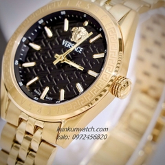 Đồng Hồ Nữ Versace V-Code Vỏ Gold Mặt Đen 36mm