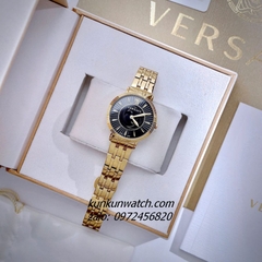 Đồng Hồ Nữ Versace V - Eternal Quartz Gold Mặt Đen 36mm
