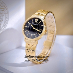 Đồng Hồ Nữ Versace V - Eternal Quartz Gold Mặt Đen 36mm