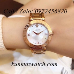 Đồng Hồ Nữ Versace Daphnis Mặt Số Khảm Trai - Vàng Mặt Trắng - 36mm