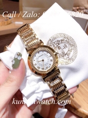 Đồng Hồ Nữ Versace Vanity Vàng Mặt Trắng - 35mm