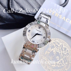 Đồng Hồ Nữ Versace Daphnis Mặt Số Khảm Trai - Bạc Mặt Trắng - 36mm