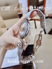 Đồng Hồ Nữ Versace Palazzo Empire Greca Logo Medusa Vàng Hồng - Bạc Mặt Trắng - 37mm