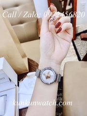 Đồng Hồ Nữ Versace Palazzo Empire Greca Logo Medusa Vàng Hồng - Bạc Mặt Trắng - 37mm