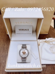 Đồng Hồ Nữ Versace Palazzo Empire Greca Logo Medusa Vàng Hồng - Bạc Mặt Trắng - 37mm