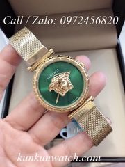 Đồng Hồ Nữ Versace Palazzo Empire Greca - Vàng Mặt Xanh - 37mm