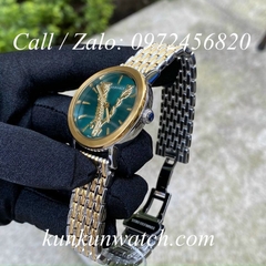Đồng Hồ Nữ Versace Virtus Họa Tiết Chữ V Demi Mặt Xanh Mộc - 36mm
