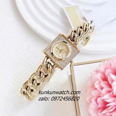 Đồng Hồ Nữ Michael Kors Chain Lock Đính Đá MK4711 Gold 25mm
