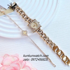 Đồng Hồ Nữ Michael Kors Chain Lock Đính Đá MK4711 Gold 25mm