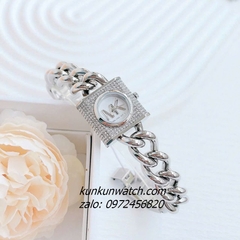 Đồng Hồ Nữ Michael Kors Chain Lock Đính Đá MK4718 Silver 25mm