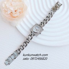 Đồng Hồ Nữ Michael Kors Chain Lock Đính Đá MK4718 Silver 25mm