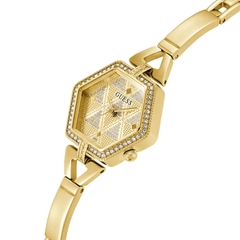 Đồng Hồ Nữ Guess Vanity GW0680L2 Đính Đá Dáng Lắc Tay Gold Mặt Lục Giác 28mm