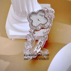 Đồng Hồ Nữ Van Cleef & Arpels Alhambra Silver Đính Đá Dáng Lắc Tay 27mm