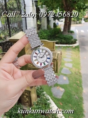 Đồng Hồ Nữ Royal Crown 4604 -  Dây Gắn Đá Vỏ Bạc - 36mm
