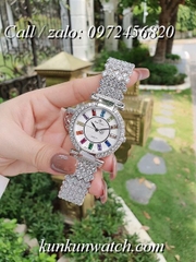 Đồng Hồ Nữ Royal Crown 4604 -  Dây Gắn Đá Vỏ Bạc - 36mm