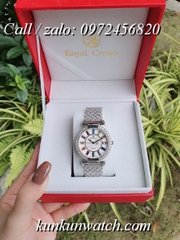 Đồng Hồ Nữ Royal Crown 4604 -  Dây Gắn Đá Vỏ Bạc - 36mm