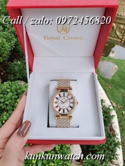 Đồng Hồ Nữ Royal Crown 4604 -  Dây Gắn Đá Vỏ Vàng - 36mm