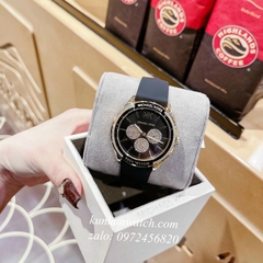 Đồng Hồ Nữ Michael Kors MK6944 Đính Đá 6 Kim Dây Silicone Đen 40mm