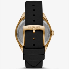 Đồng Hồ Nữ Michael Kors MK6944 Đính Đá 6 Kim Dây Silicone Đen 40mm