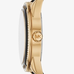 Đồng Hồ Nữ Michael Kors MK6944 Đính Đá 6 Kim Dây Silicone Đen 40mm