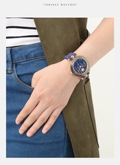 Đồng Hồ Nữ Versace Vanitas - Dây Da Xanh - 40mm