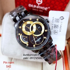 Đồng Hồ Nam Sunrise 1146SA 6 Kim  Kính Sapphire Authentic 42mm