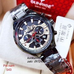 Đồng Hồ Nam Sunrise 1318SA Chronograph 6 Kim Kính Sapphire Authentic 43mm