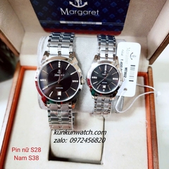 Đồng Hồ Cặp Đôi Nam Nữ Margaret MT802 Kính Sapphire Authentic 28mm - 38mm