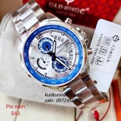 Đồng Hồ Nam Sunrise 1340SA Chronograph 6 Kim Kính Sapphire Authentic 43mm