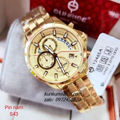 Đồng Hồ Nam Sunrise 1146SA 6 Kim  Kính Sapphire Authentic 43mm