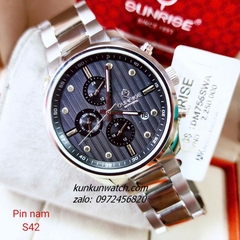 Đồng Hồ Nam Sunrise DM756SWA 6 Kim Kính Sapphire Authentic 42mm